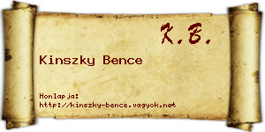 Kinszky Bence névjegykártya